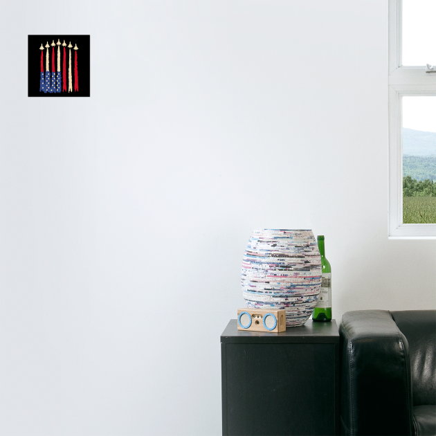 Patriotic USA Flag Fighter Jets 4th of July by The WYLD Tribe